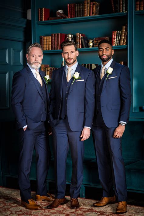 trendy blue suits for grooms.